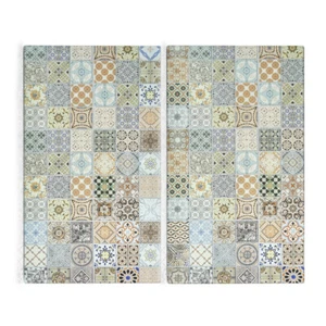 Zeller Herdabdeck-/Schneideplatten-Set "Mosaik" 2-tlg. Glas Dekor 30 x 52 cm - Bild 1 von 5