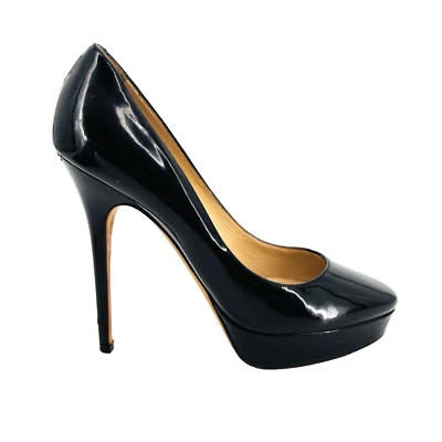 Mujer 9.5 39.5 Jimmy Choo Cosmic Negro Charol 1” Plataforma 4.5” Tacón Bomba Foto 1 de 4