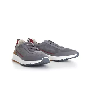 BRUNELLO CUCINELLI 995$ Gray Low Top Runners Sneakers - Lace Up, Suede - Picture 1 of 13