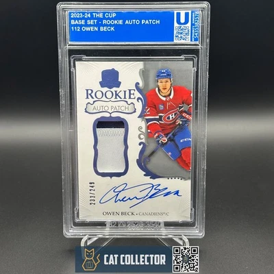2023-24 UD The Cup OWEN BECK #112 Rookie Auto Patch RC /249 - Image 1 of 2