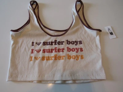 Roxy Womens I Love Surfer Boys Tank Top Xlarge Nwt - Image 1 of 4