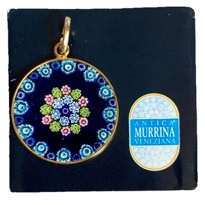Murano Antica Murrina Glas Anhänger Millefiori Gold über Sterling Silber 925 Box - Bild 1 von 12