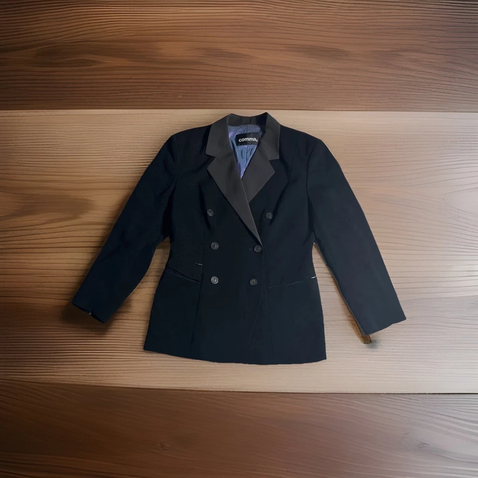 comma blazer vintage 80’s . black 6 Buttons Sports Jacket/Formal Wear Sz-38 - Image 1 of 4