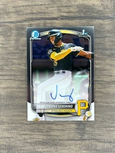 Jhonny Severino 1st Bowman Chrome Auto - 2025 Bowman Chrome #CPA-JS Pirates - Picture 1 of 2