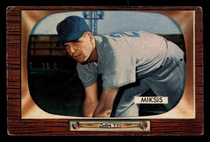 1955 Bowman #181 Eddie Miksis creased Cubs - Picture 1 of 2