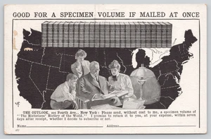 Postcard Outlook "Historians History Of The World" Encyclopedia Advertisement NY - Picture 1 of 2