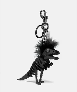 Neu mit Etikett Coach kleiner Mohawk Rexy Taschenanhänger Anhänger schwarz/schwarz Schlüsselanhänger - Bild 1 von 18