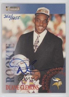 1996 Pro Line II Memorabilia Rookie Auto /1255 Duane Clemons Auto RC - Image 1 of 2
