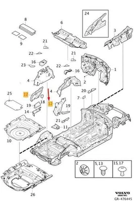 Volvo V90 Cross Country Superior Interior Izquierdo Aspirador 32241707es Original Foto 1 de 2