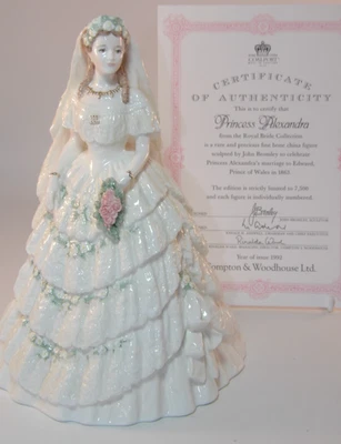 Coalport Royal Brides 9 1/2" Figurine Princess Alexandra + Cert 1992 Excellent - Image 1 of 4