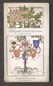 T.C.I. Carta dei confini d'Italia - Rovereto Trento Levico Riva Ala Arco - 1906 - Picture 1 of 4