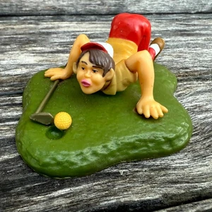 Vintage 1970s Wilton Golfer Man Plastic Cake Topper Humorous Funny Golf Decor - Picture 1 of 4