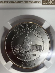 2001-P 50c Capitol Visitor Center Commemorative Half Dollar NGC MS70 Item 9382 - Picture 1 of 4