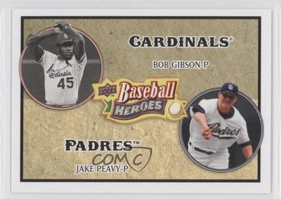 2008 Upper Deck Baseball Heroes Jake Peavy Bob Gibson #184 HOF - Image 1 of 2