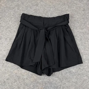 Athleta Skyline Shorts II 4" Tie Belt Pockets Polyester Stretch Black Womens 4 - Picture 1 of 12