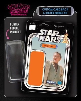 Star Wars Uncle Owen Lars Custom Card Back Kit & Blister Bubble - Vintage Kenner - Image 1 of 2