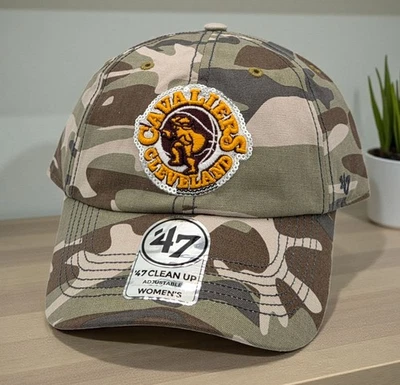 Cleveland Cavaliers Women's '47 Brand Sparkle Faded Camo Clean Up Hat Cap NEW  - Image 1 of 4