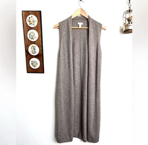 St Tropez West 2-Ply Cashmere Sleeveless Open Duster Cardigan Small - Picture 1 of 6