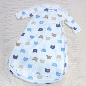Carter's White & Blue Sleep Sack with Bear Cats Patterns Very Comfy & Cozy ! - Picture 1 of 5