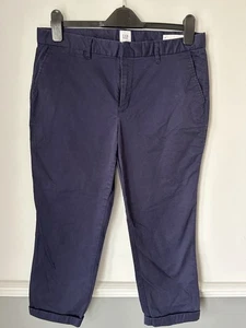 Gap Women’s Slim City 3/4 Crop Navy Trousers UK Size 12 - Picture 1 of 4