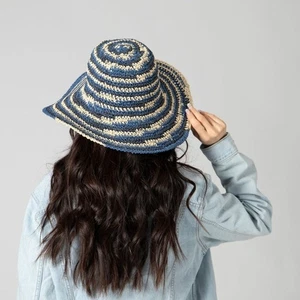 Free People San Diego Hat Space Dye Crochet Sun Hat Blue - Picture 1 of 6