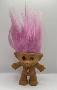 Vintage Treasure Troll Doll Pink Hair/Eyes Diamond Gemstone 4” 1998 GTI LCD TT - Picture 1 of 5