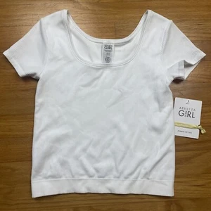 Athleta Girl Rise Above Rib Crop Tee Size XXL (16) T-shirt White Fitted Stretch - Picture 1 of 7