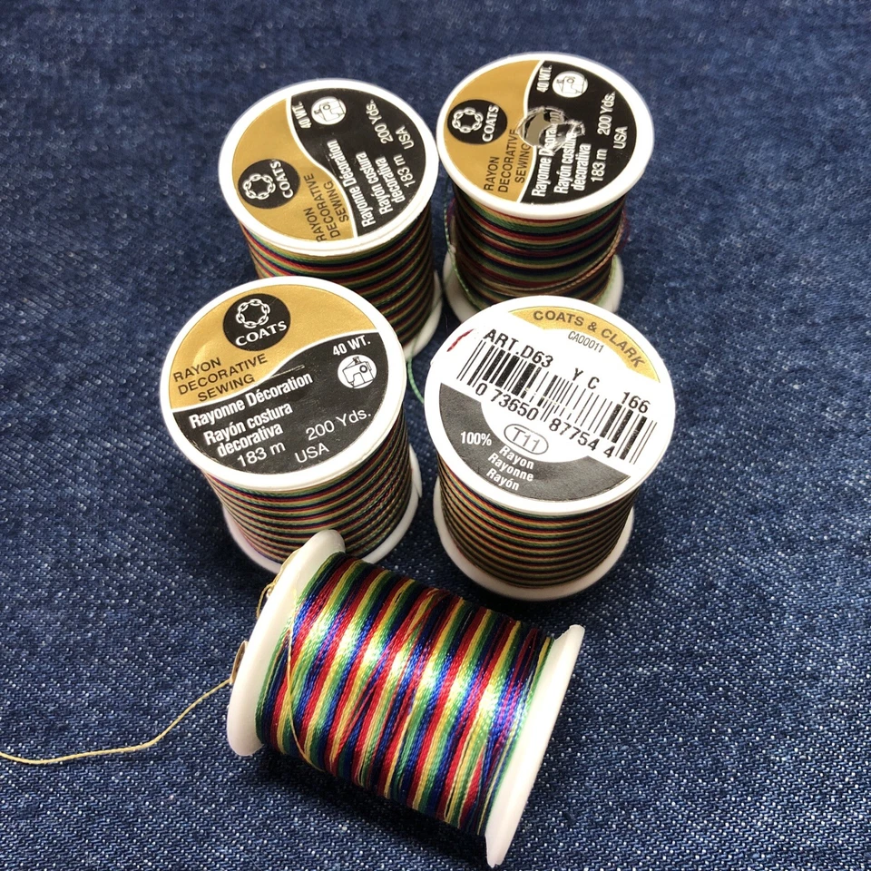 Coats and Clark Rayon Thread (200 yds) Rainbow - Image 1 of 1