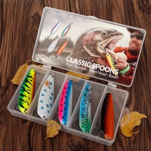 Magnum Trolling Spoons Fishing Lures Fishing Spoons Bait Trout Bass Lures 5PCS - Picture 1 of 14