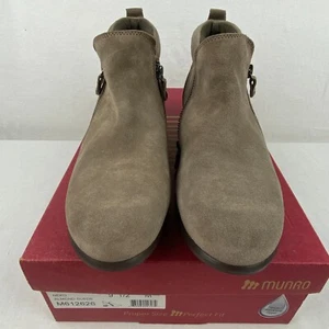 Munro Neko Bootie Almond Suede 9.5 M M612626 Zipper Both Sides SR1 - Picture 1 of 22
