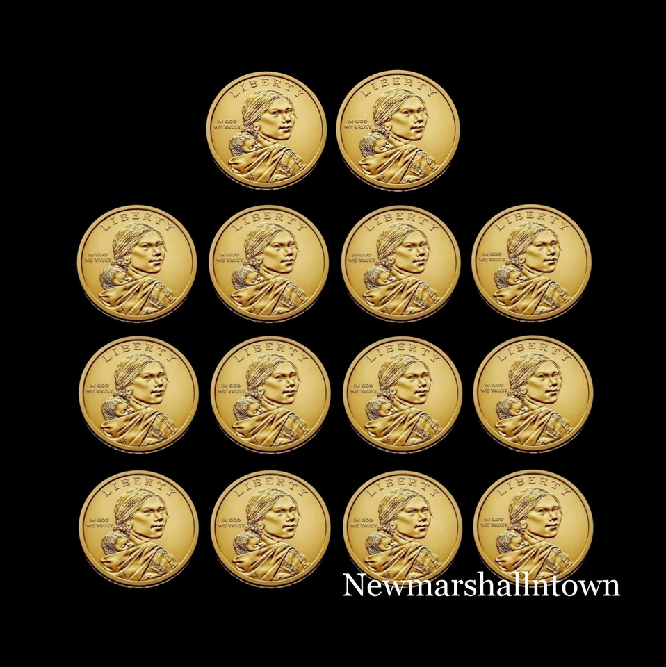 2012 2013 2014 2015 2016 2017 2018 P+D Native American Sacagawea BU US Mint Roll - Image 1 of 4