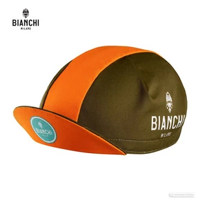 Bianchi Milano NEON Classic Cycling Cap : OLIVE GREEN/ORANGE - MADE IN iTALY! - Picture 1 of 1