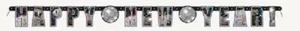 Black & Silver Letter Jointed Banner Happy New Year 1.52m - Picture 1 of 1
