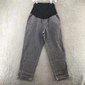 Ingrid & Isabel Maternity Relaxed Straight Jeans Womens 10 Gray Denim Stretch - Picture 1 of 14