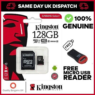 Genuine Kingston 16GB 32GB 64GB 128GB Micro SD Memory Card Class 10 SDHC SDXC TF • 3.57£