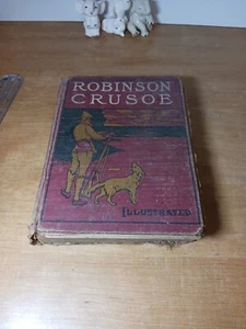 Robinson Crusoe Antique Illustrated Book Daniel Defoe J.D. Watson 1800s? - Picture 1 of 8