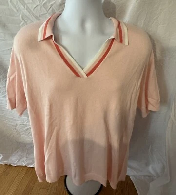 Lady Hagen Pink Women's Contrast Trim Short Sleeve Golf Polo Shirt XXL - Image 1 of 4