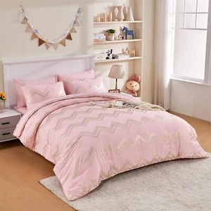 Wowelife 6 Pieces Pink Twin Comforter Set for Girls and Boys Kids Bedding Sets - Picture 1 of 6