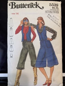 70er Jahre Vintage Butterick Weste Culotte & Hose Muster 14 - Bild 1 von 5