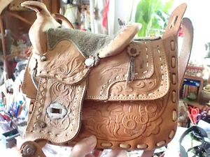 Handtasche, Schultertasche Western-Country-Sattel, 100% Leder - Bild 1 von 7