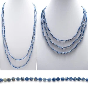 Genuine Sodalite 70" Long 5mm Bead Stranded Necklace - Picture 1 of 4