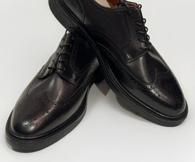 NOVO TÊNIS POLO RALPH LAUREN 10.5 COURO PRETO PERFURADO PONTA DAS ASAS SOLA DE BORRACHA - Imagem 1 de 4