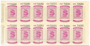 CUPONES DE RACIONAMIENTO DE GASOLINA DE LA HOJA DE LA SEMANA DE 3 DÍAS 1973 DE 12 aUNC SER S - Imagen 1 de 1