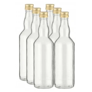 6 Glasflaschen 500 ml leere Likörflaschen Saftflaschen Weinflaschen zum befüllen - Bild 1 von 2