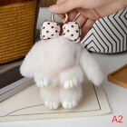 Mini Rabbit Hair Bow Pendant Bag Strap Car Key Chain Cute Bunny Couple Pendan S1