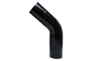 Manguera acoplador de codo de silicona de 45 grados HPS 5/8"" ID de 4 capas 10"" pierna negra 16 mm - Imagen 1 de 4