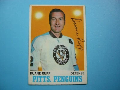 1970/71 O-PEE-CHEE NHL HOCKEY CARD #89 DUANE RUPP VG NICE AUTO AUTOGRAPH OPC - Image 1 of 3