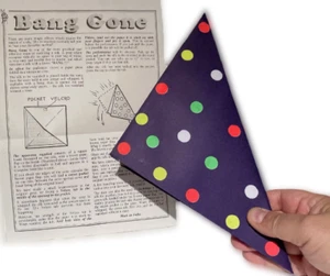 BANG GONE Silk Vanish Stage Truco de Magia Utilidad Cono de Papel utilería Mordaza Desaparición - Imagen 1 de 4