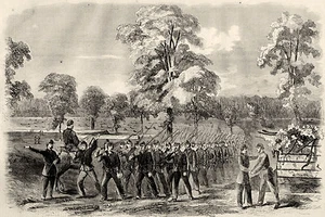 Guerra Civil Corinto Mississippi General Papa Guardia Avanzada Estampado - Imagen 1 de 1