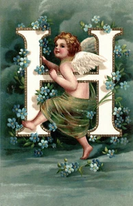 Angelo, Angel - Alfabeto Lettera "H" - Alphabet Letter "H" - Rilievo - A021 - Imagen 1 de 2